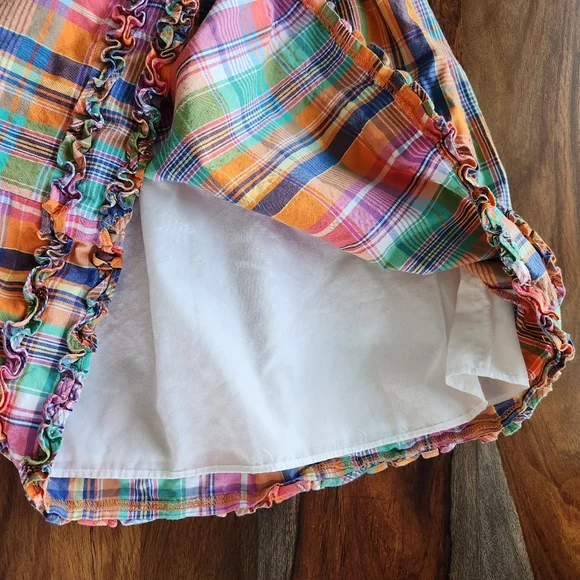 Super Cute Summery American Living Girls Dress Size 10 Ruffles Plaid Lined - Picture 5 of 9